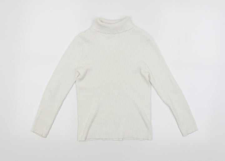 George Girls White   Pullover Jumper Size 7-8 Years