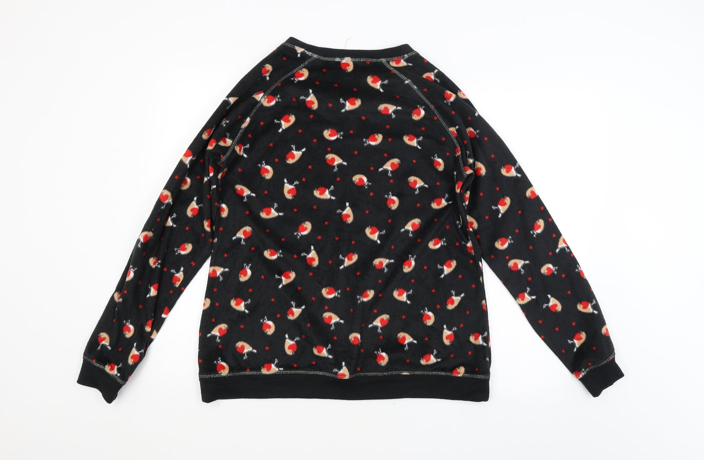 TU Womens Black Animal Print  Pullover Jumper Size 16  - Robins
