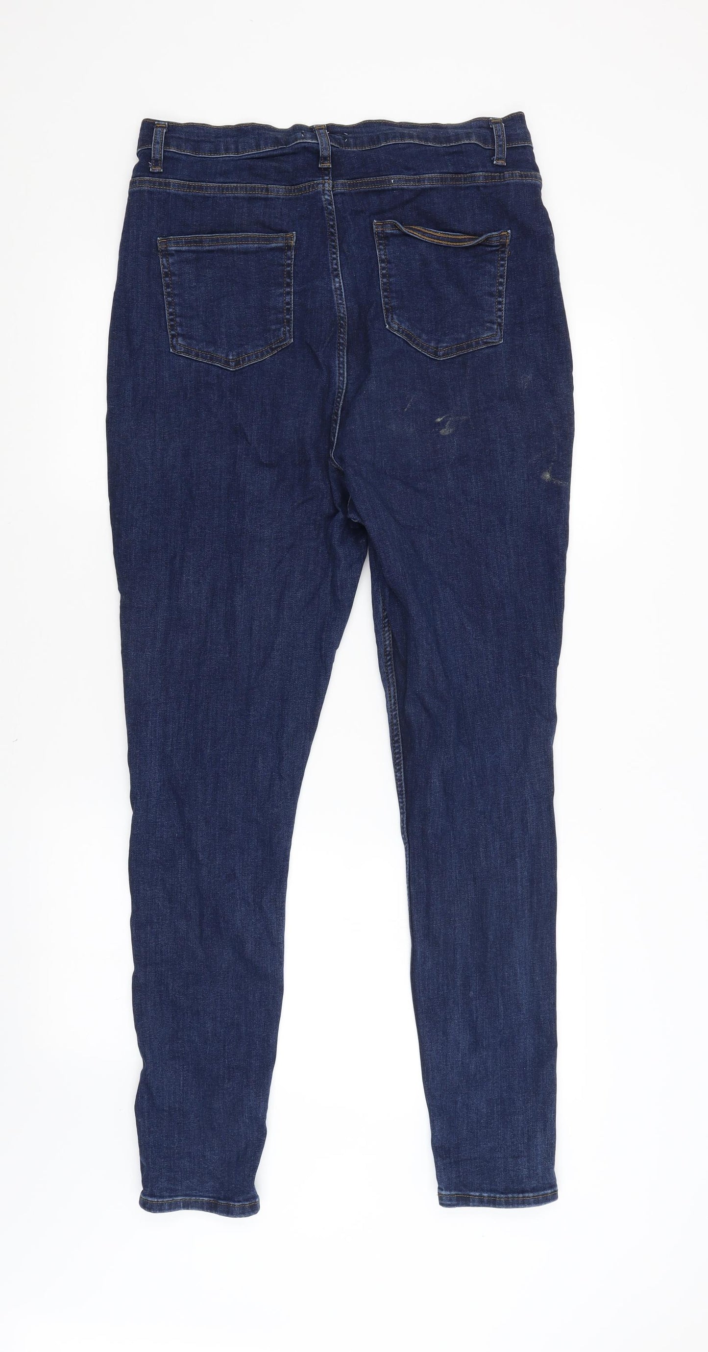 Boohoo Womens Blue   Straight Jeans Size 14 L32 in