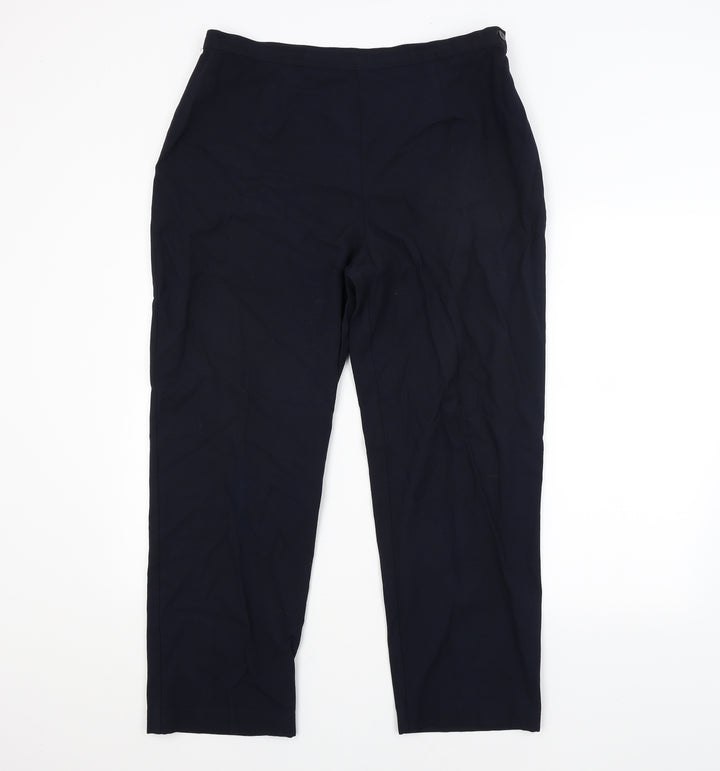 BHS Womens Blue Trousers Size 18 L28 in