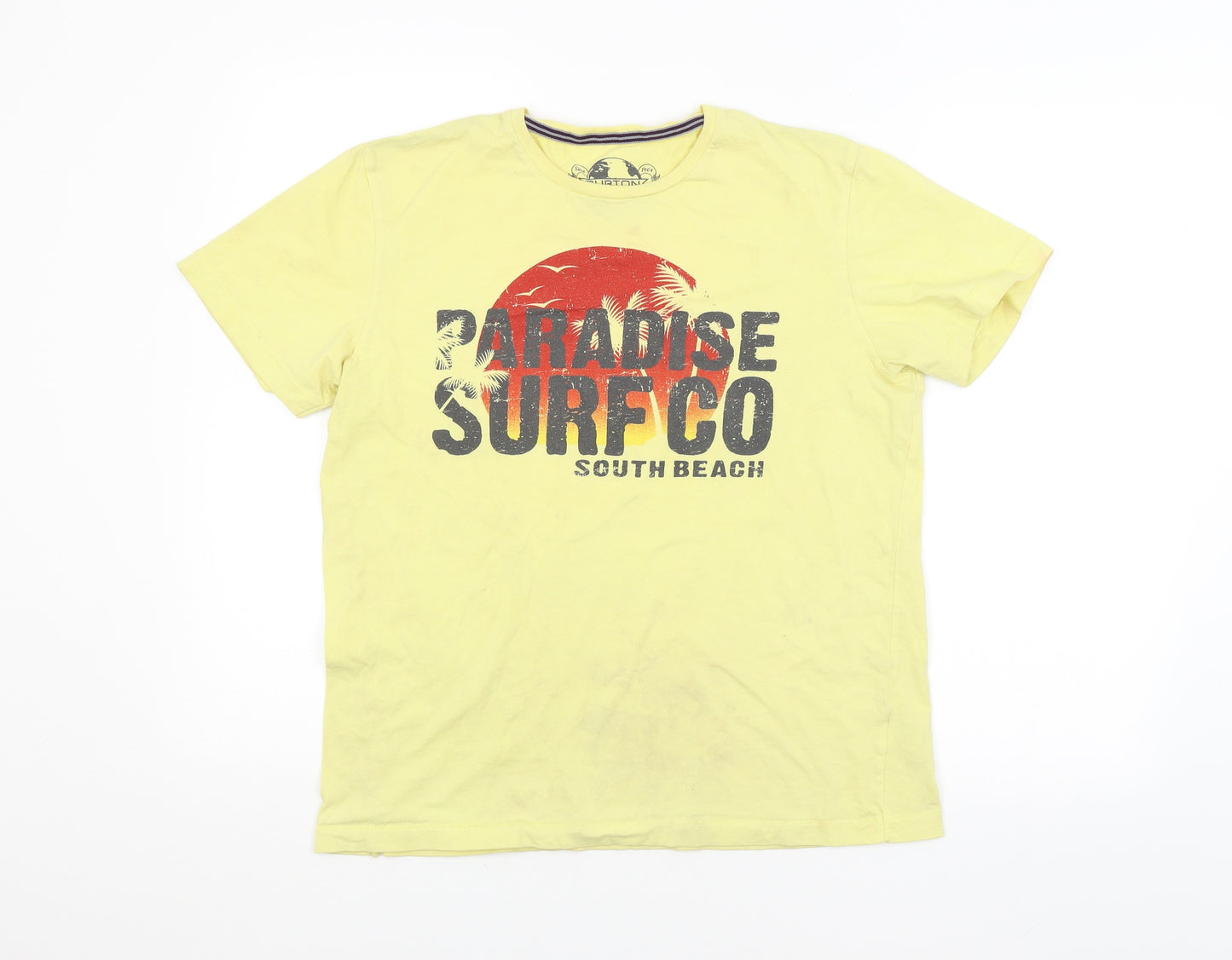 Burton Mens Yellow    T-Shirt Size M  - Paradise