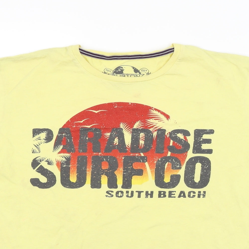 Burton Mens Yellow    T-Shirt Size M  - Paradise