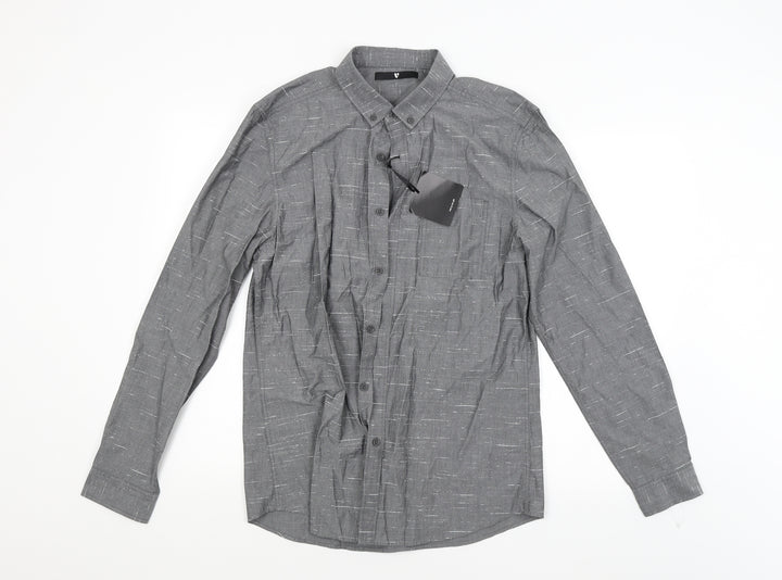 By Very Mens Grey Button-Up Size M