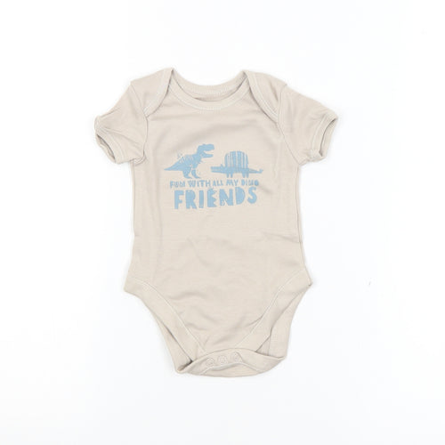 George Baby Beige   Babygrow One-Piece Size 3-6 Months  - Dinosaurs