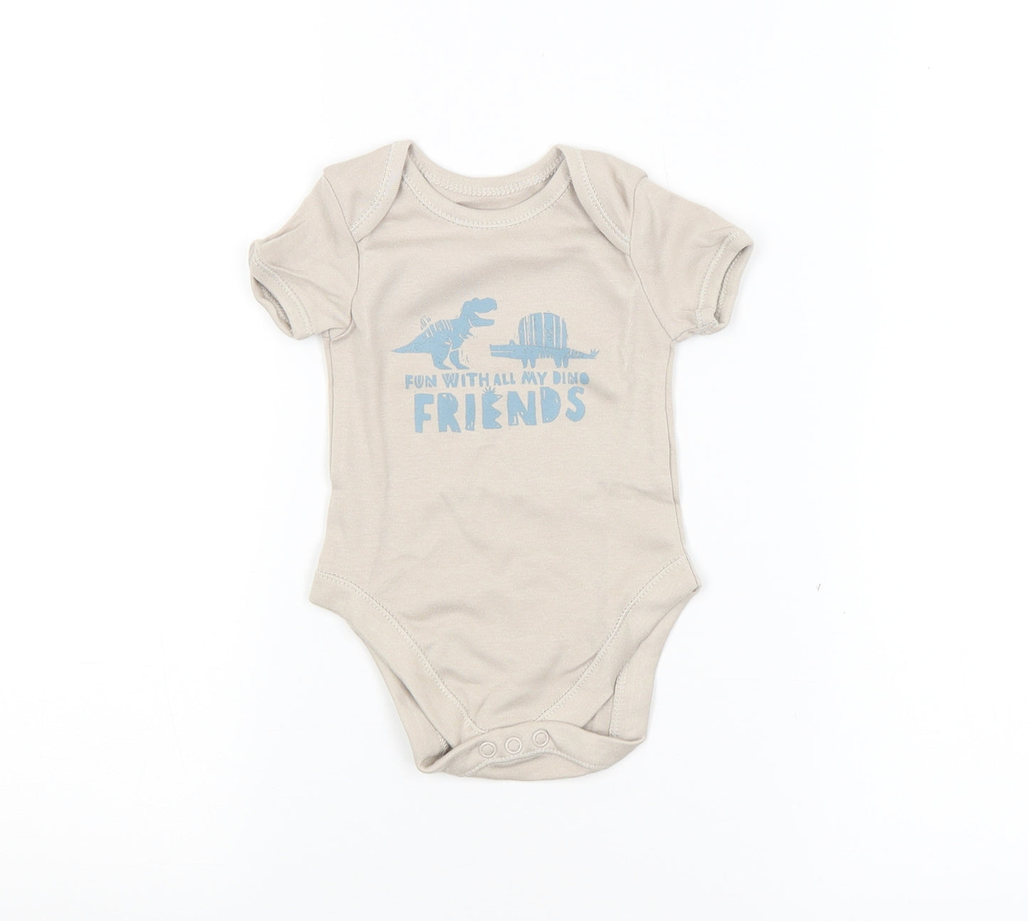 George Baby Beige   Babygrow One-Piece Size 3-6 Months  - Dinosaurs