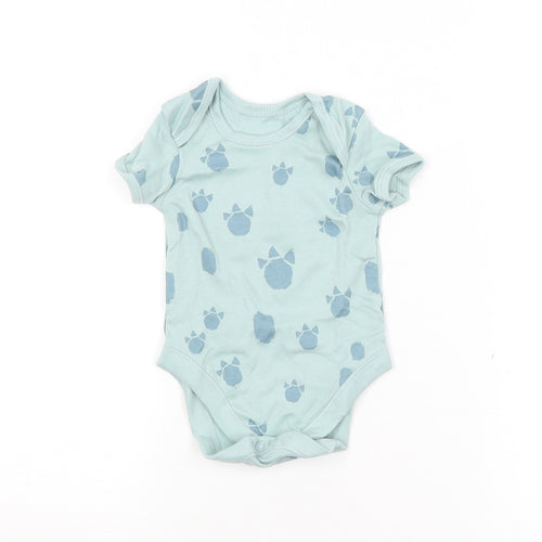 George Baby Blue Animal Print  Babygrow One-Piece Size 3-6 Months  - Dinosaur Print