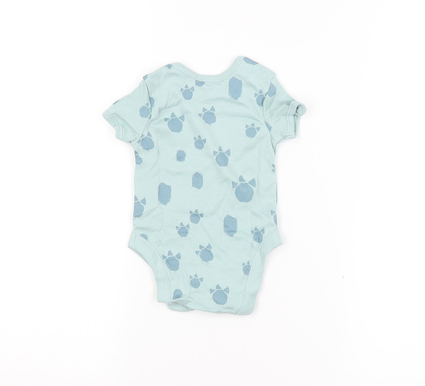 George Baby Blue Animal Print  Babygrow One-Piece Size 3-6 Months  - Dinosaur Print