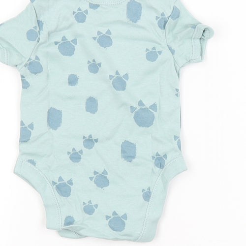 George Baby Blue Animal Print  Babygrow One-Piece Size 3-6 Months  - Dinosaur Print