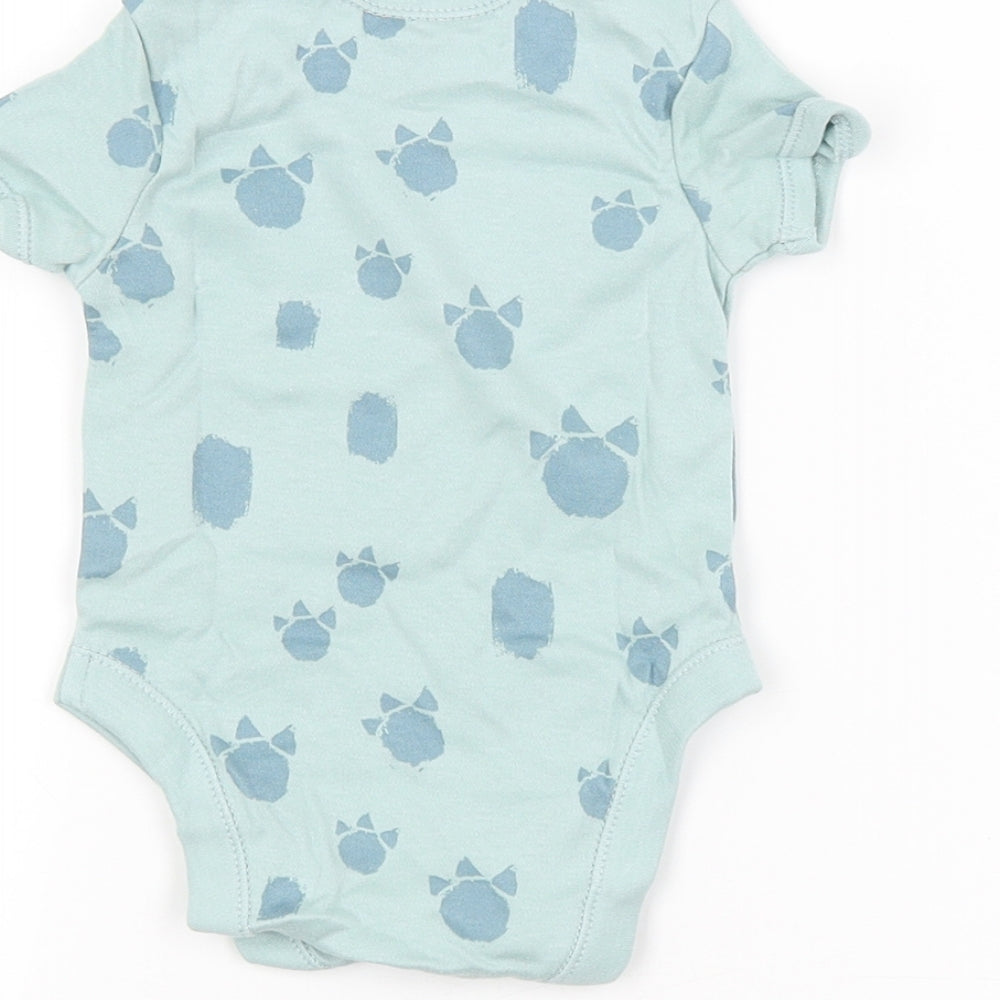 George Baby Blue Animal Print  Babygrow One-Piece Size 3-6 Months  - Dinosaur Print