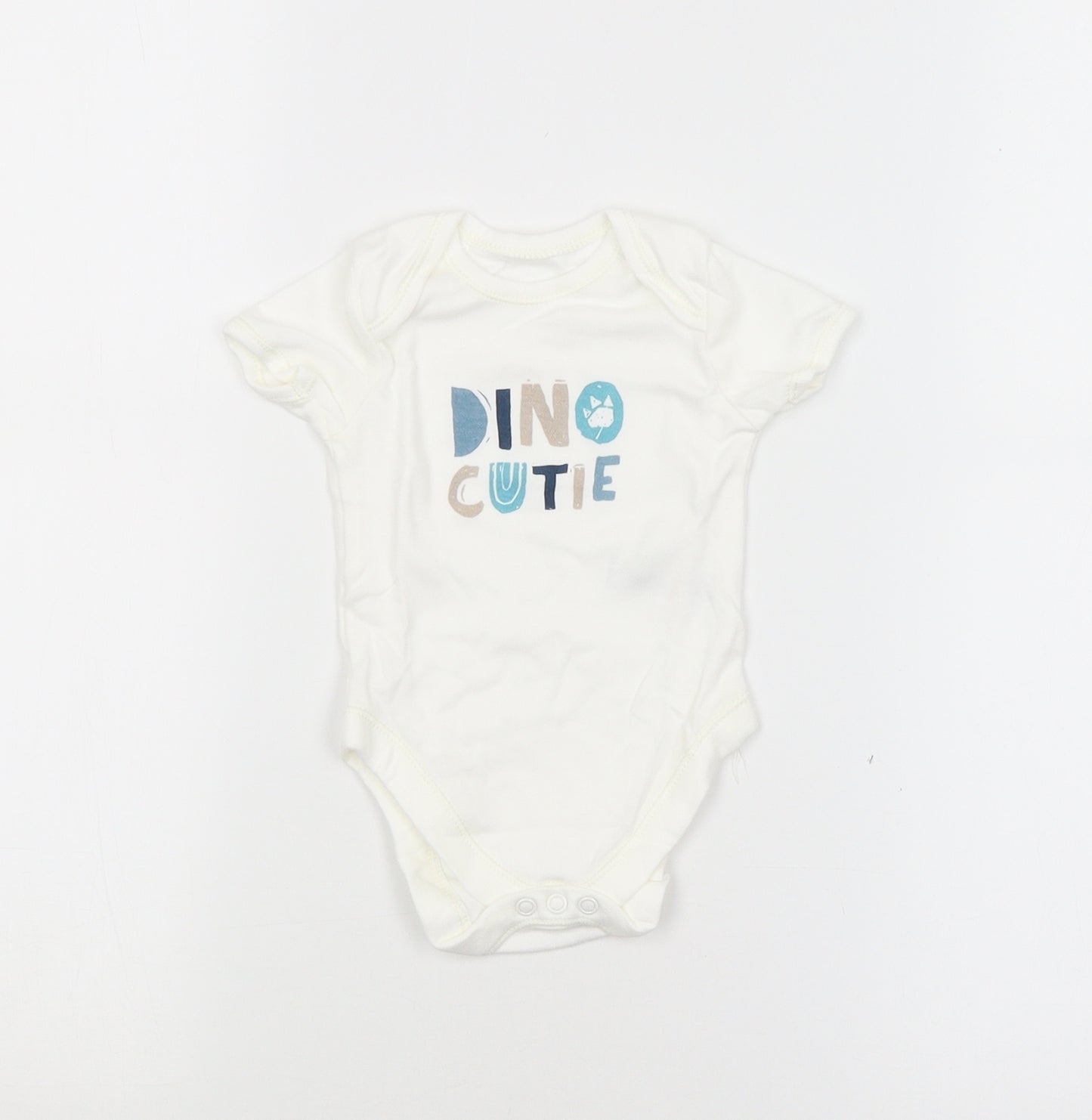 George Baby White   Babygrow One-Piece Size 3-6 Months  - Dino Cutie