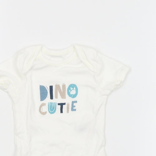 George Baby White   Babygrow One-Piece Size 3-6 Months  - Dino Cutie