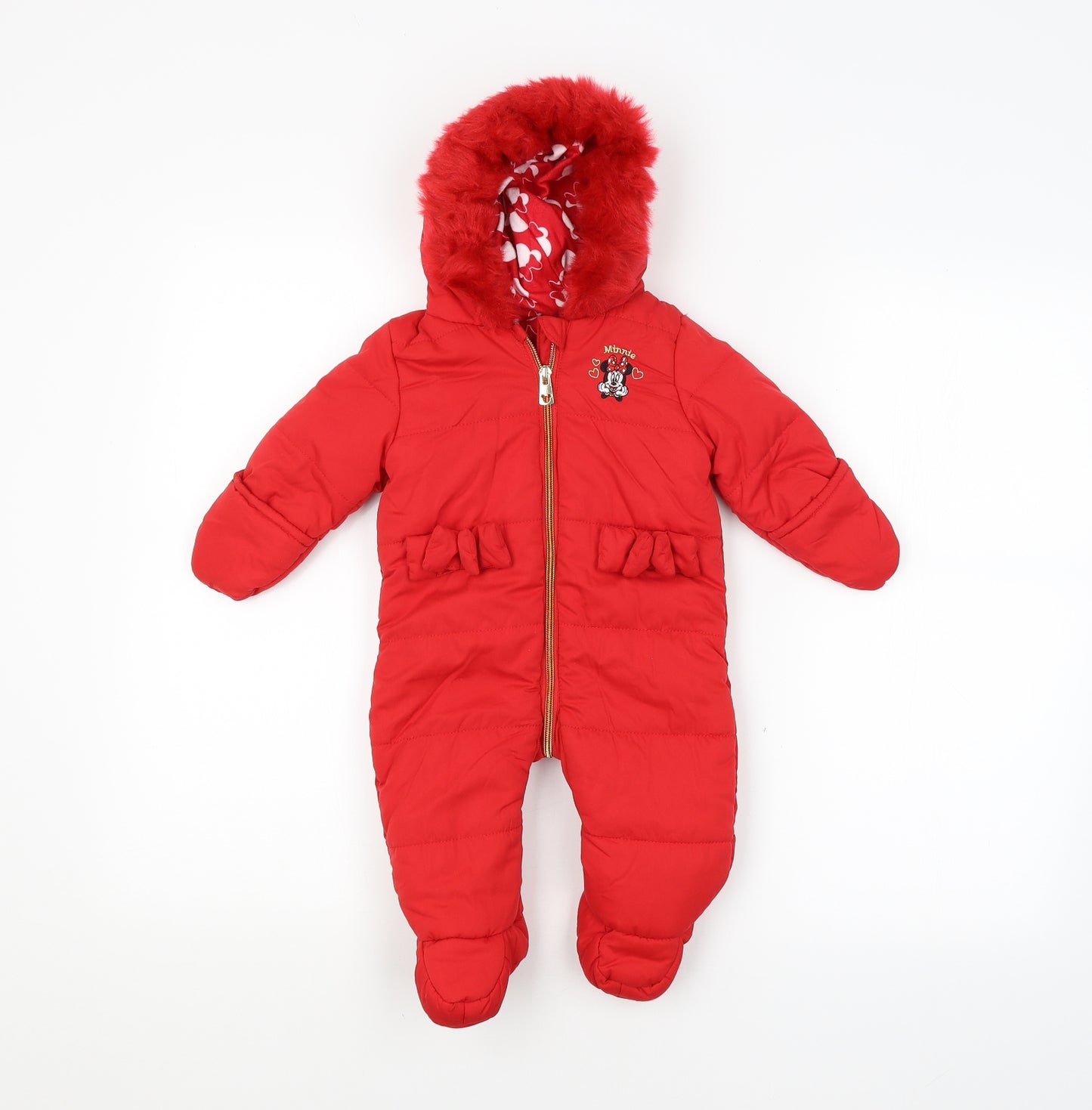 George Baby Red   Puffer Jacket Snowsuit Size 3-6 Months