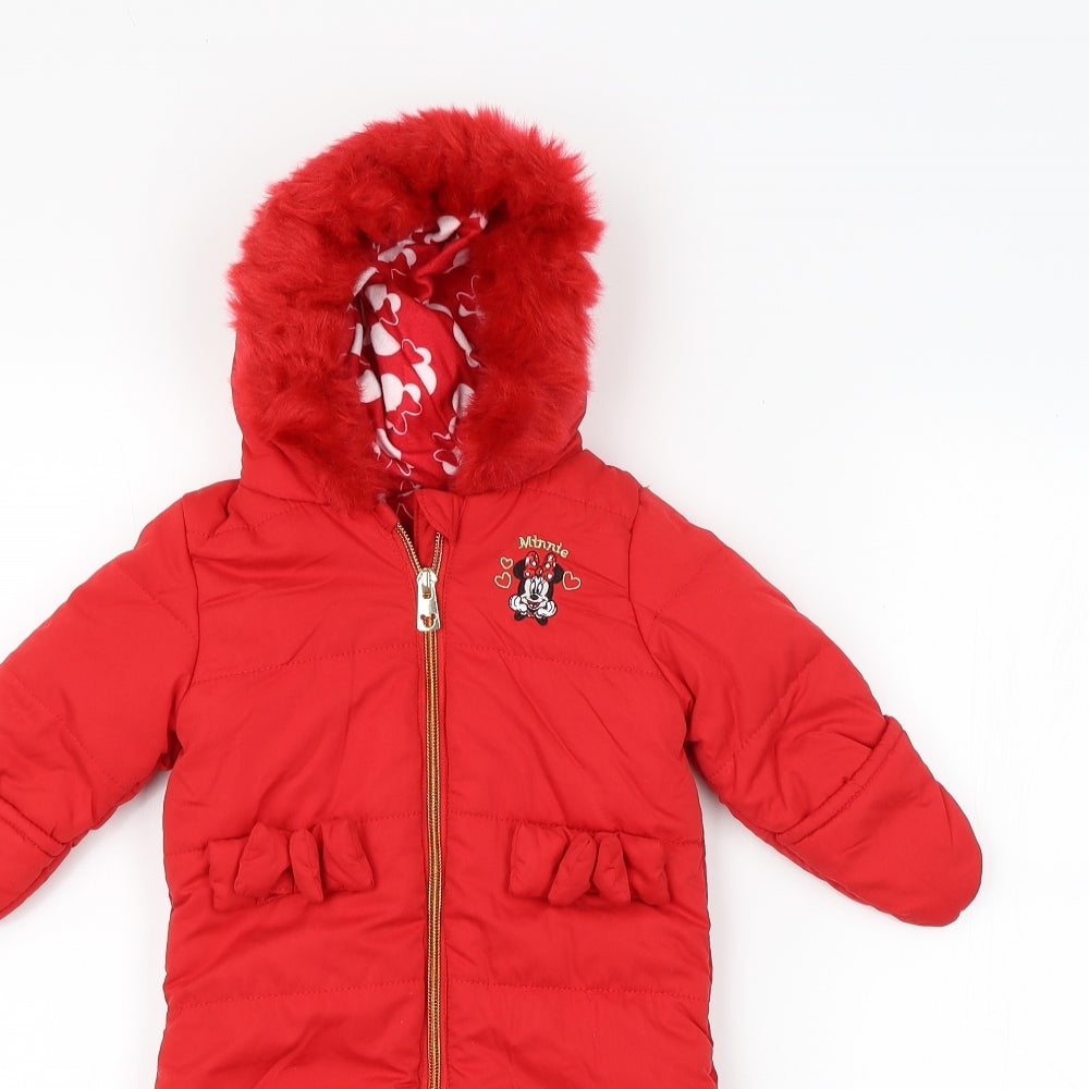 George Baby Red   Puffer Jacket Snowsuit Size 3-6 Months