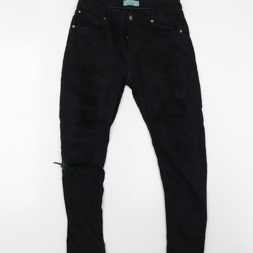 Mango Womens Black  Denim Skinny Jeans Size 10 L25 in