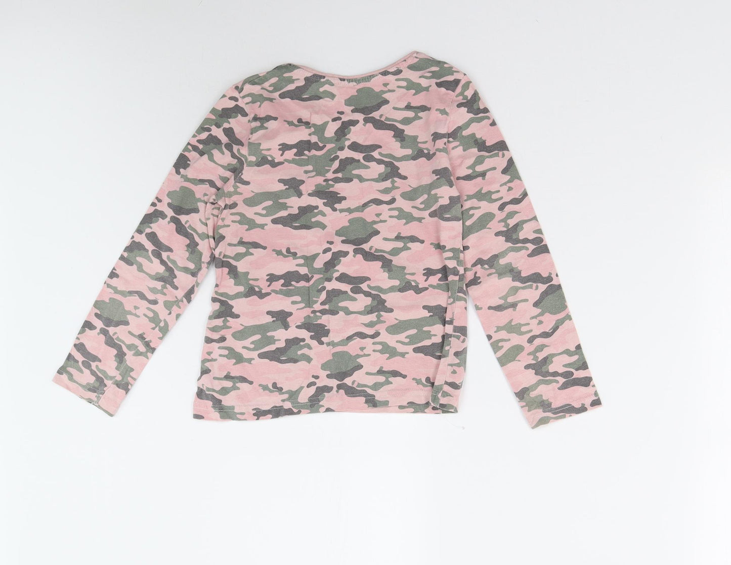 Primark Girls Pink Camouflage  Pullover T-Shirt Size 7-8 Years