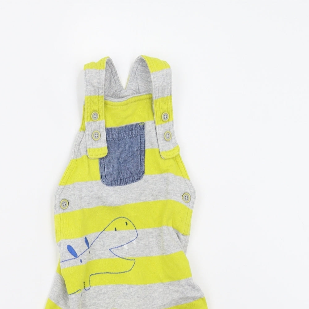M&S Baby Yellow Striped  Dungaree One-Piece Size 6-9 Months
