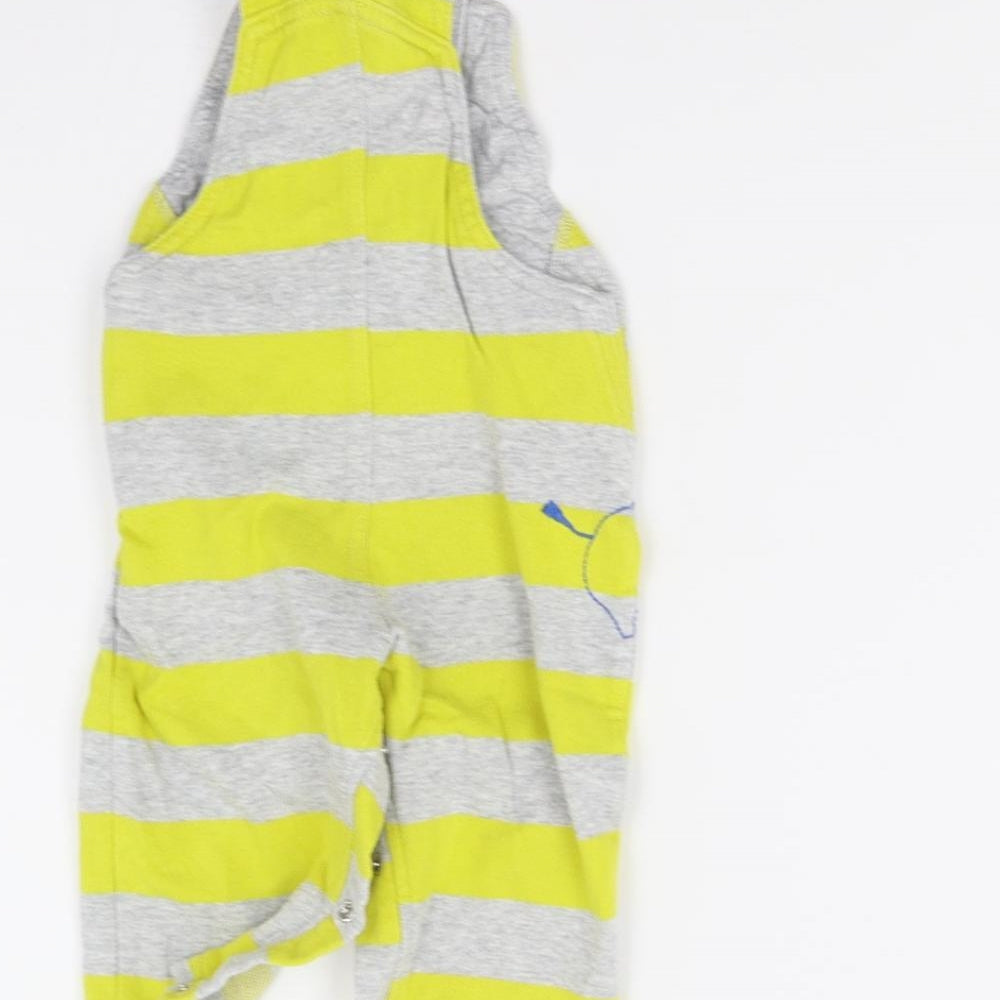 M&S Baby Yellow Striped  Dungaree One-Piece Size 6-9 Months