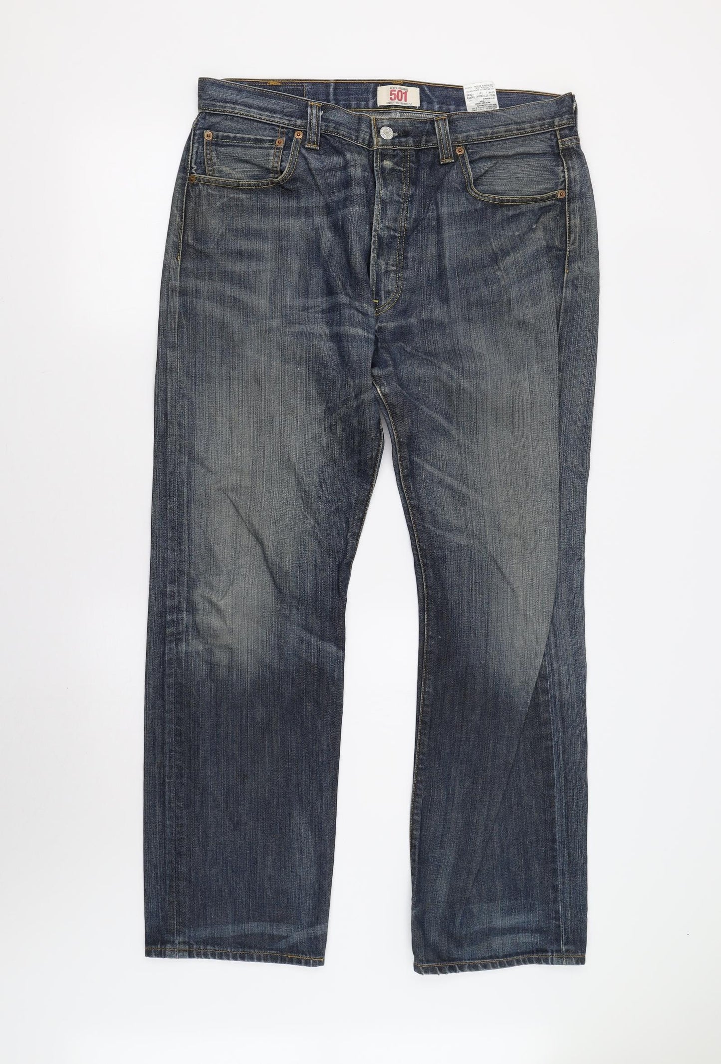Levi's 501 Mens Blue  Denim Straight Jeans Size 36 L32 in