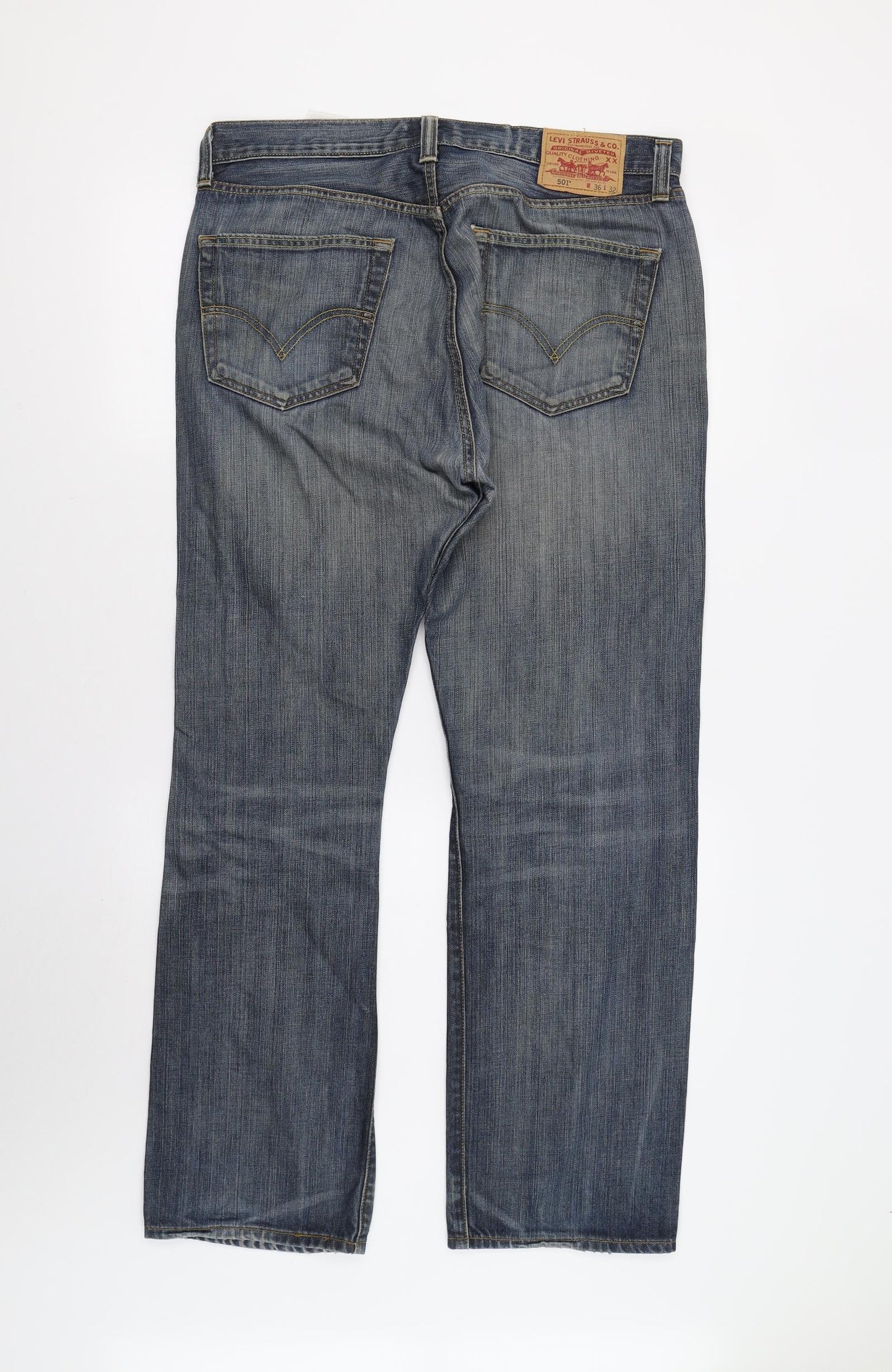Levi's 501 Mens Blue  Denim Straight Jeans Size 36 L32 in