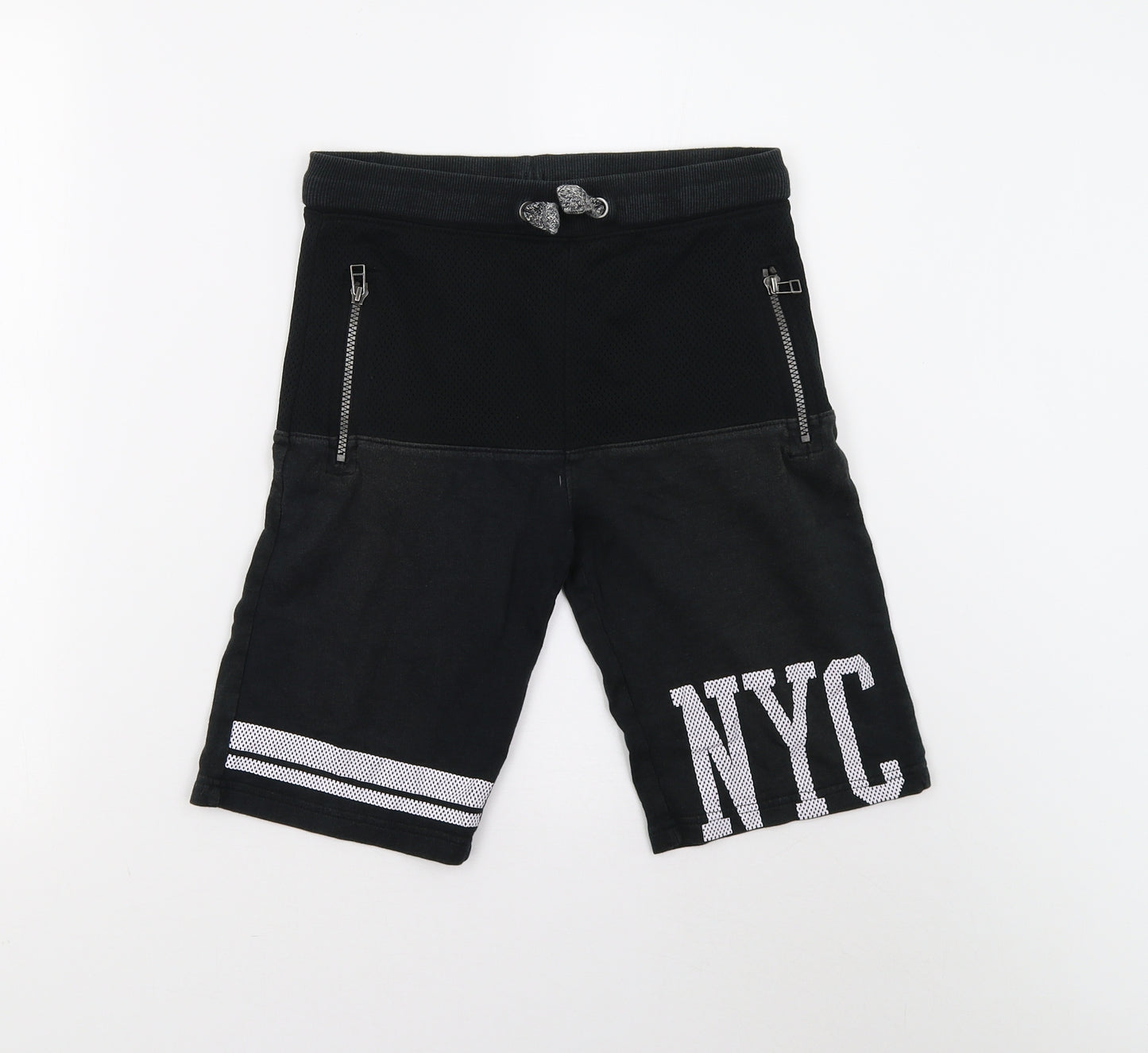 Nutmeg Boys Black   Sweat Shorts Size 10-11 Years
