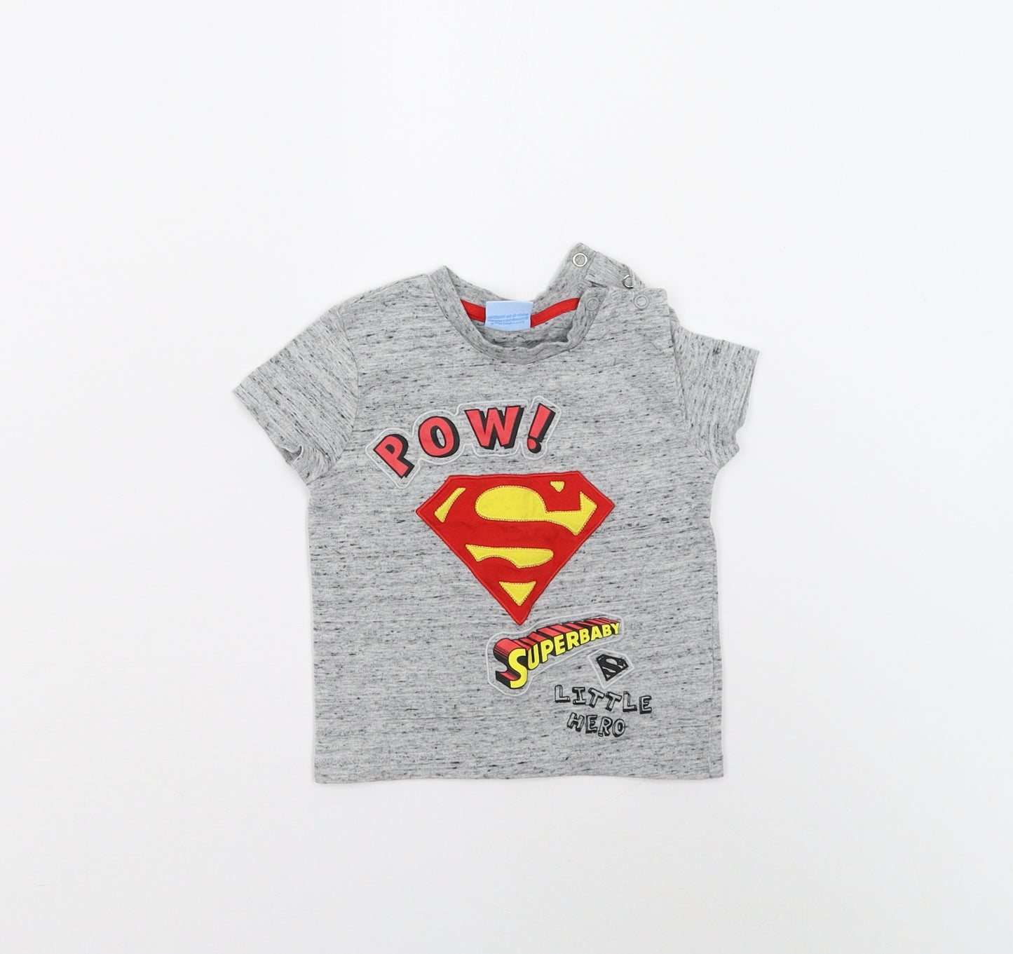 Tesco Baby Grey   Basic T-Shirt Size 12-18 Months  - Superbaby