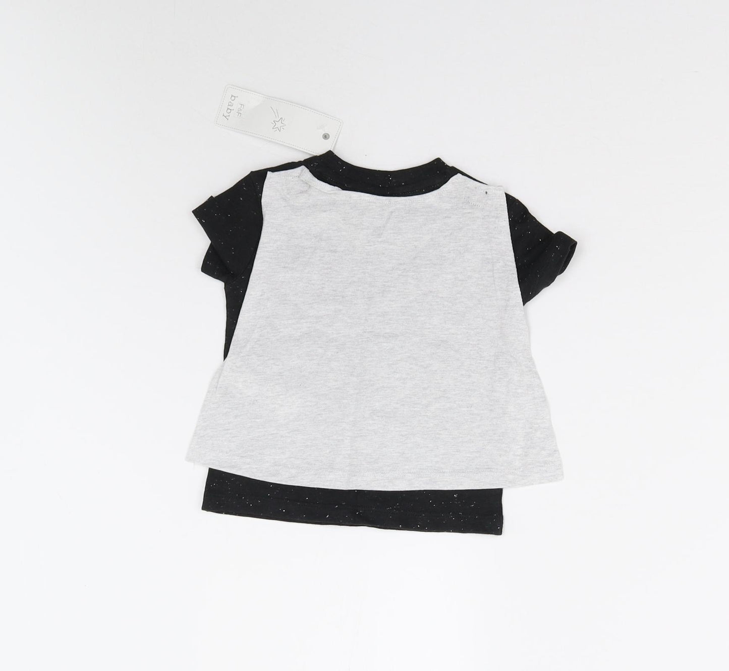 F&F Baby Black   Basic T-Shirt Size 9-12 Months  - Super Duper with Detachable Cape