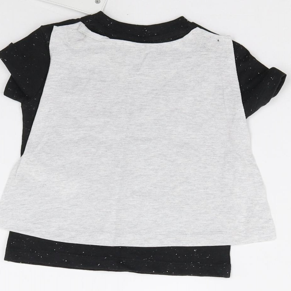 F&F Baby Black   Basic T-Shirt Size 9-12 Months  - Super Duper with Detachable Cape