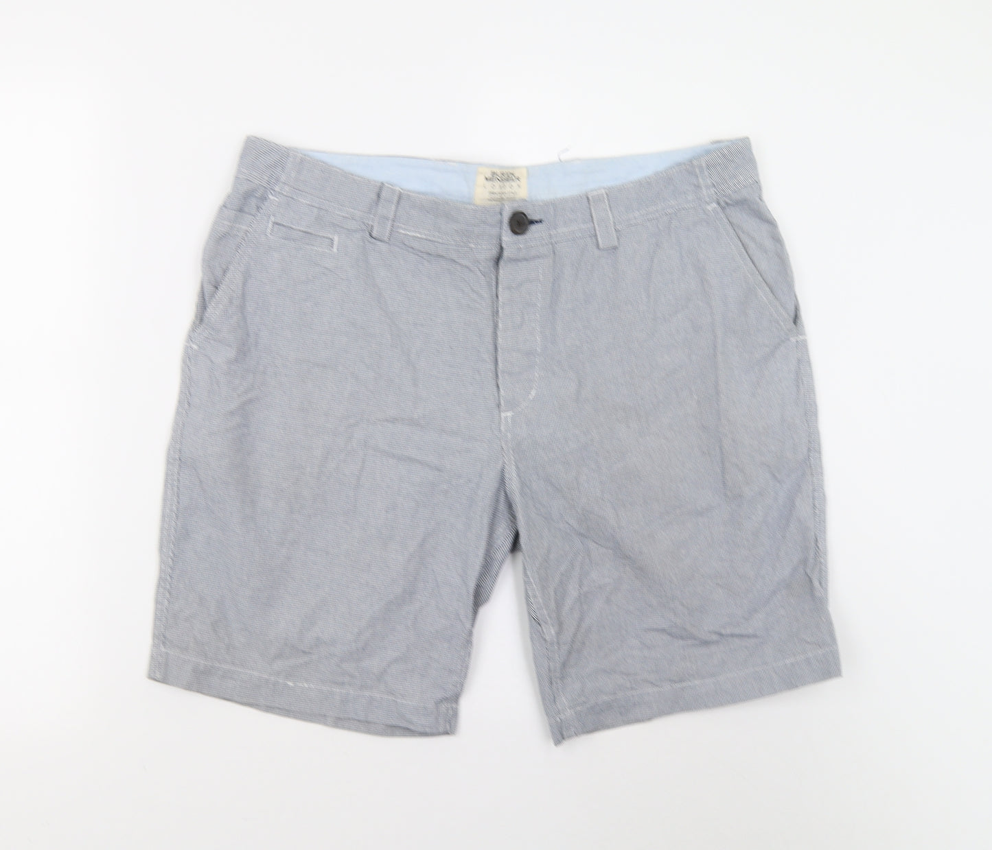 Butron Mens Blue Check  Bermuda Shorts Size 36