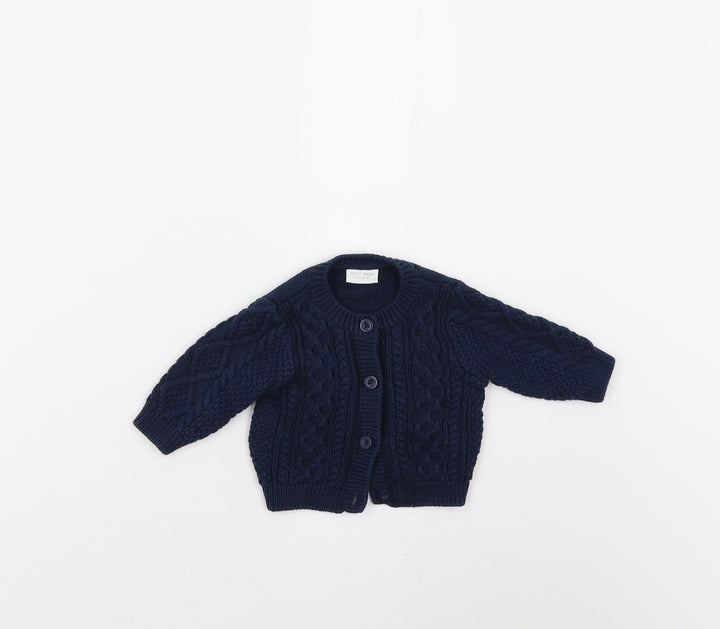 NEXT Baby Blue Knit Cardigan Jumper - 1 Month