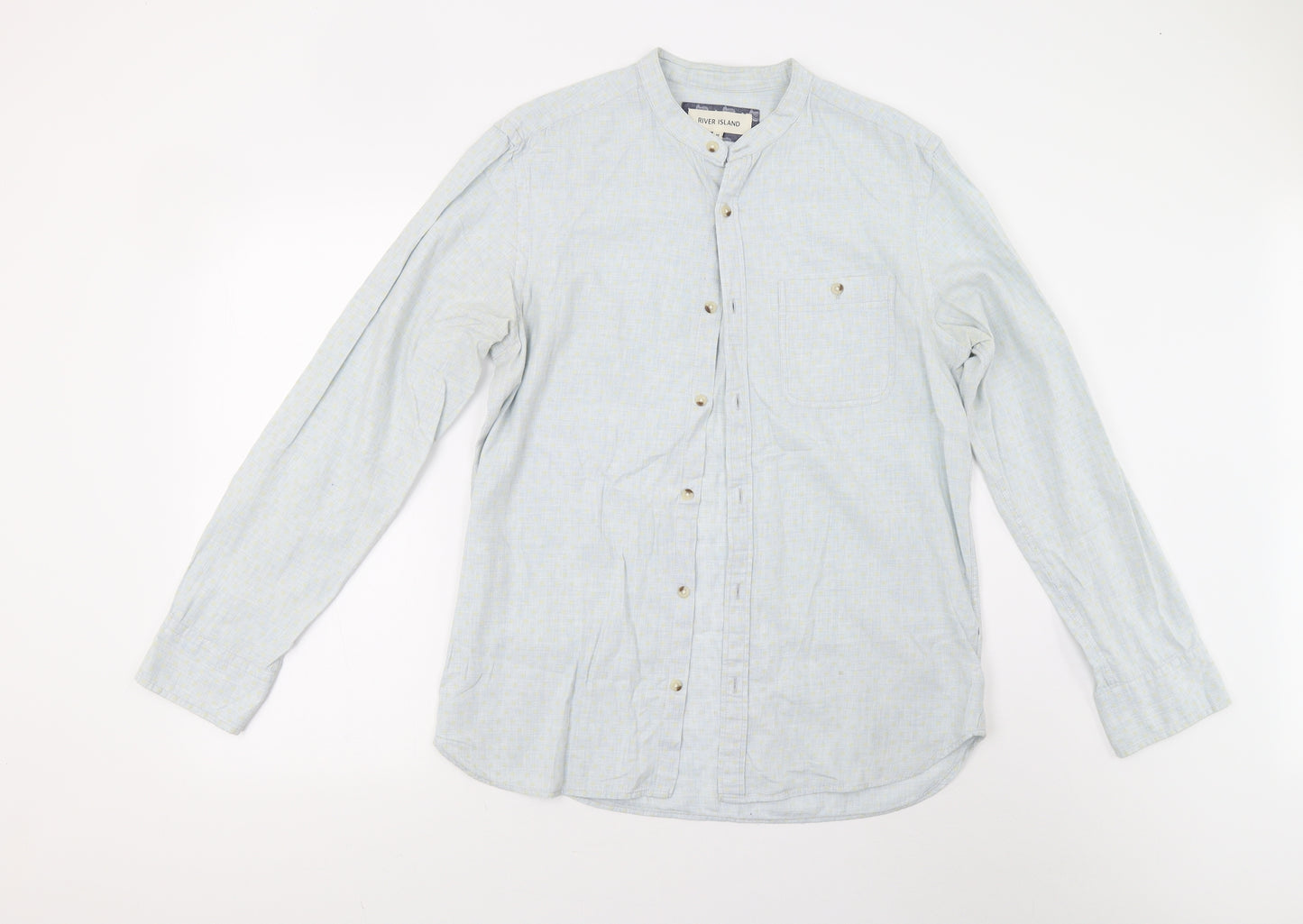 River Island Mens Blue Polka Dot   Button-Up Size M