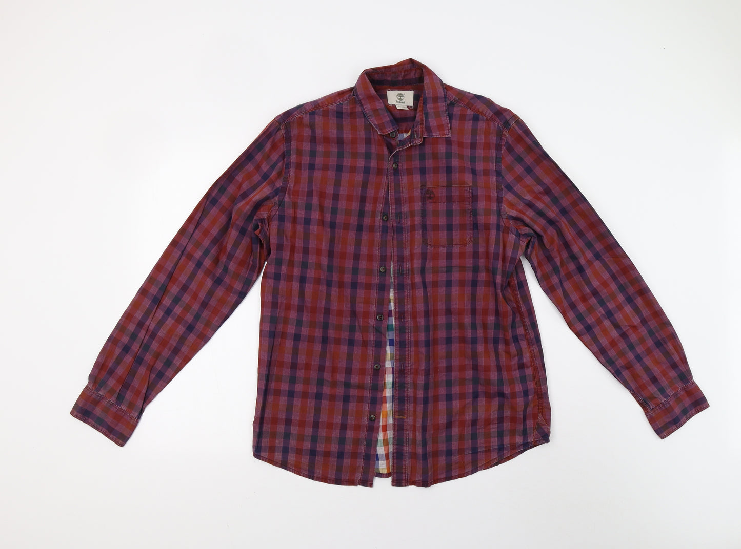 Timberland Mens Red Check   Button-Up Size M