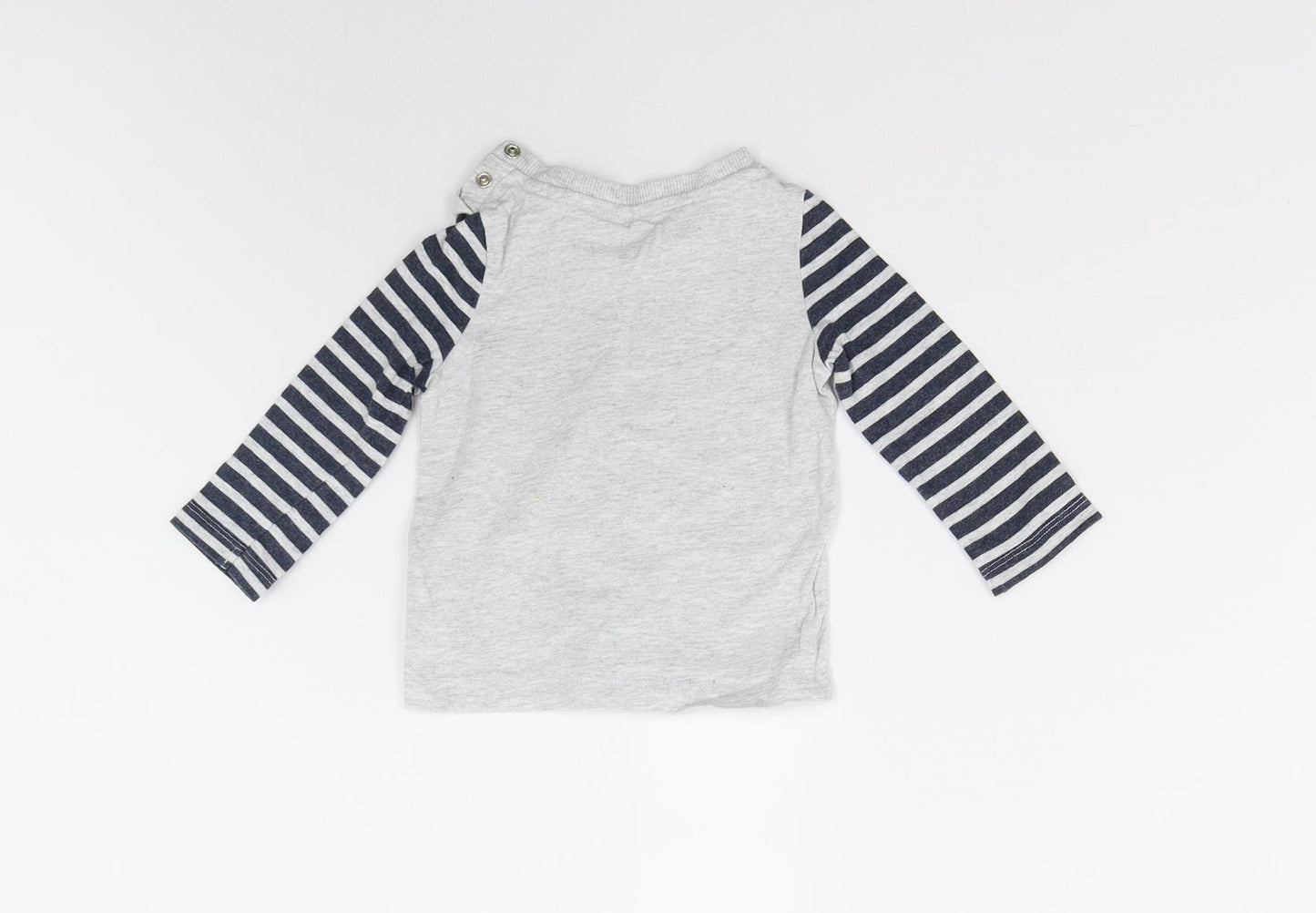Disney Baby Grey Striped  Basic T-Shirt Size 9-12 Months  - Disney Mickey Mouse
