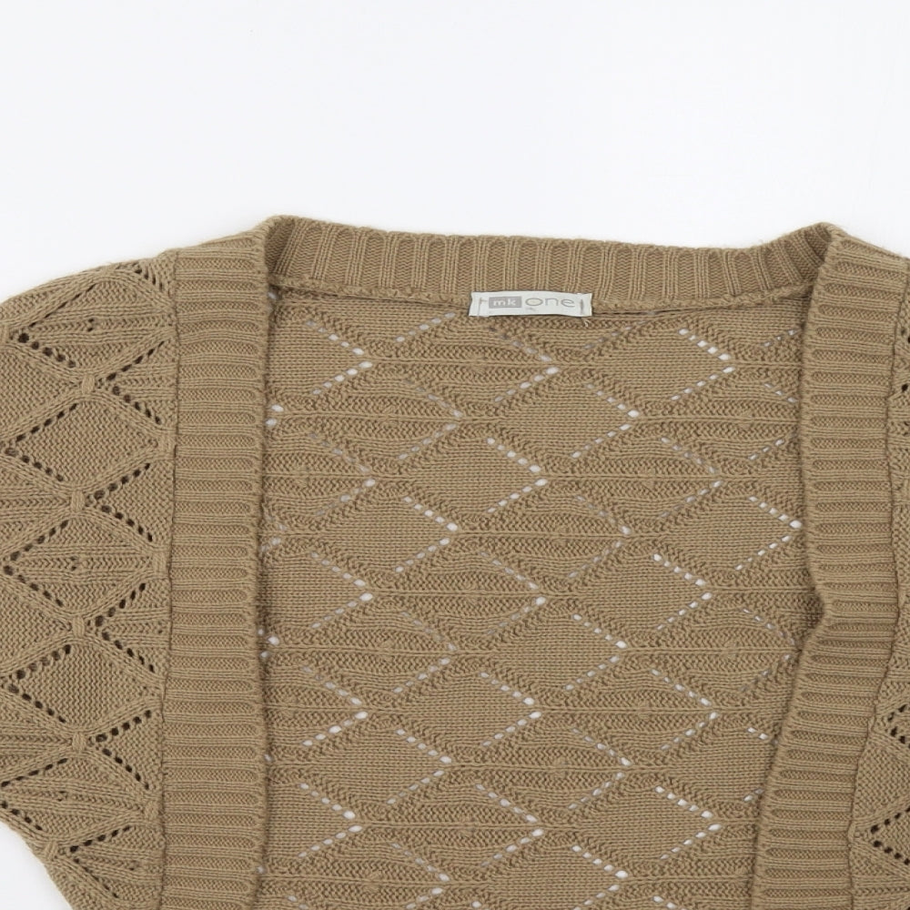 MK One Womens Brown  Knit Cardigan Jumper Size S