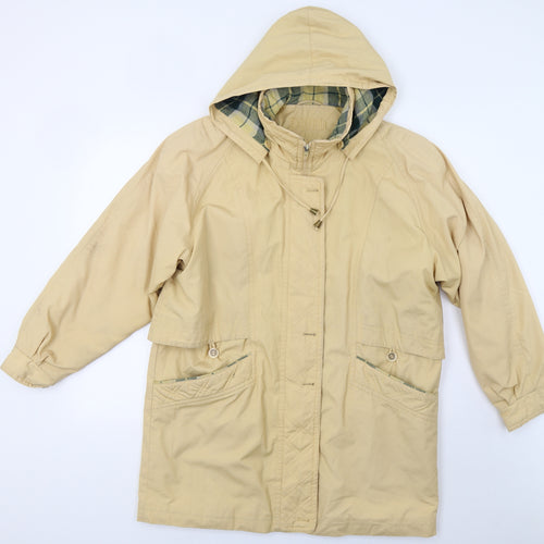 David Barry Womens Yellow   Overcoat Coat Size 14