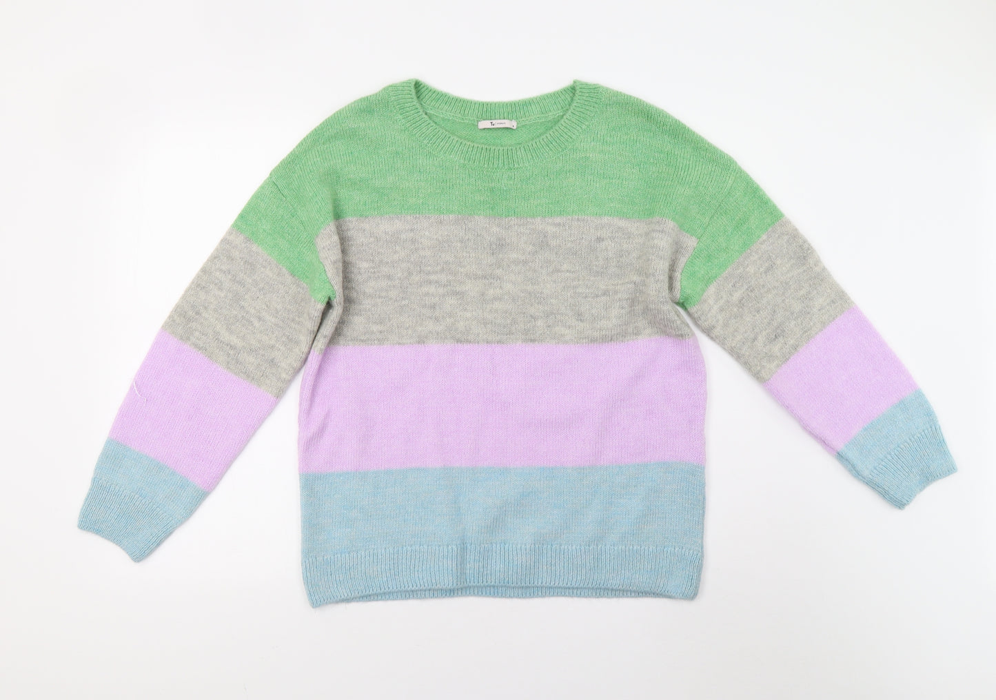 TU Womens Multicoloured Striped Knit Pullover Jumper Size 16