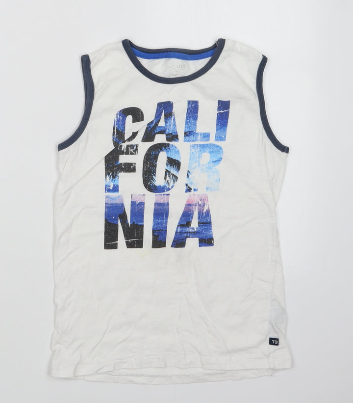 Cherokee Boys White   Basic Tank Size 8-9 Years