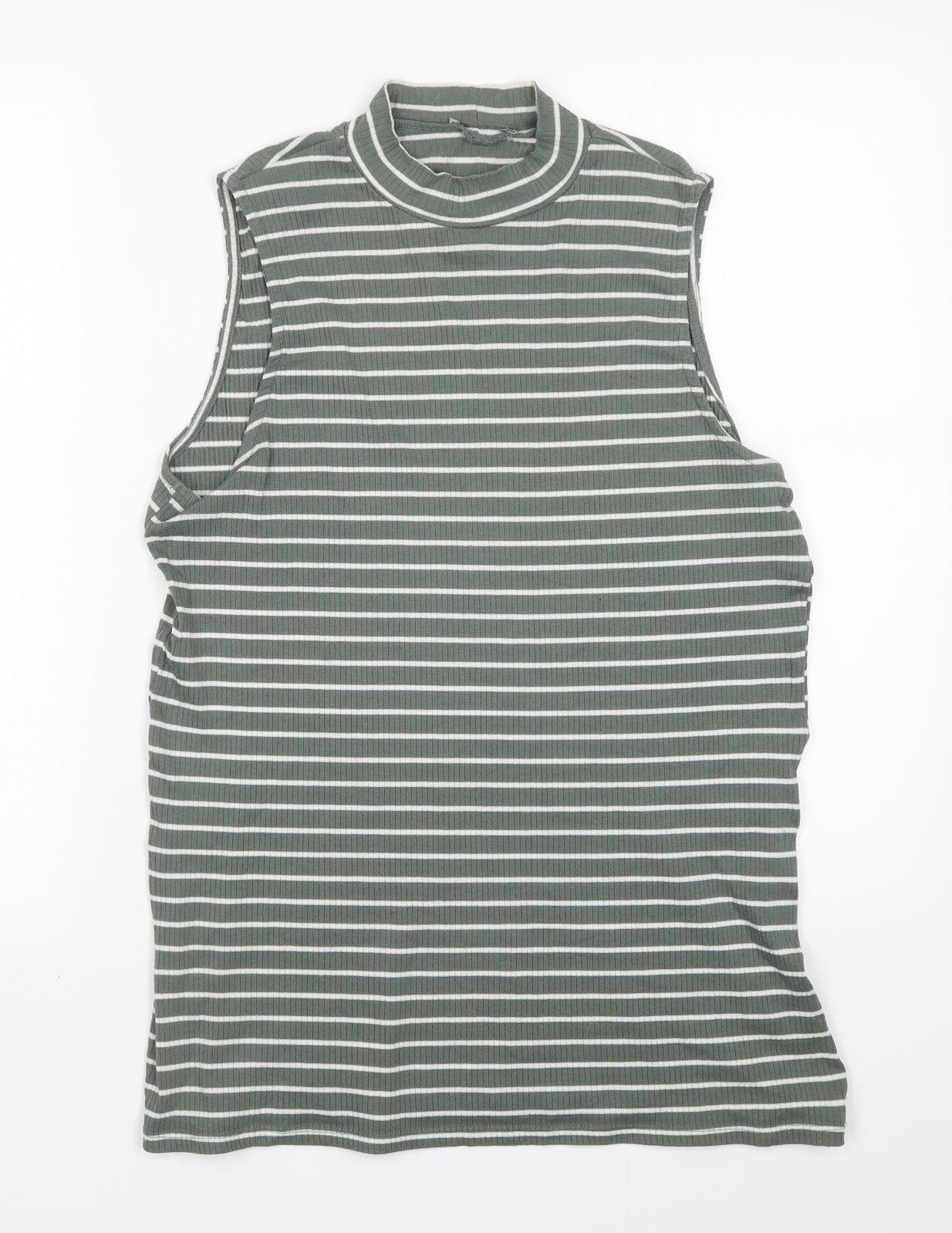 Matalan Womens Green Striped  Vest Jumper Size 18
