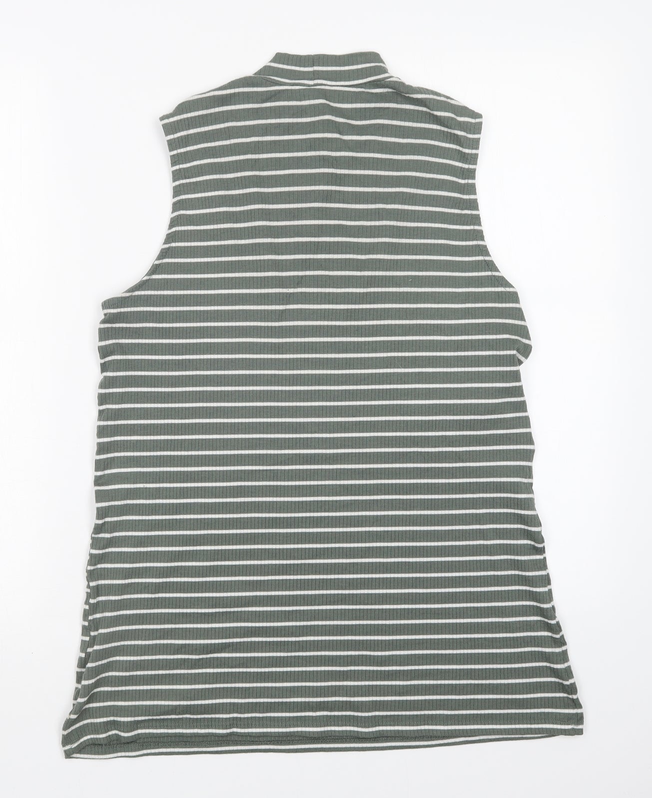 Matalan Womens Green Striped  Vest Jumper Size 18