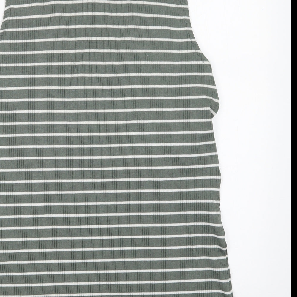 Matalan Womens Green Striped  Vest Jumper Size 18