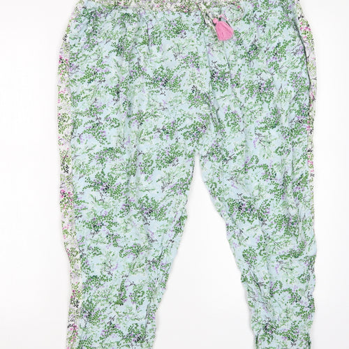 M&S Womens Green Floral   Pyjama Pants Size 16
