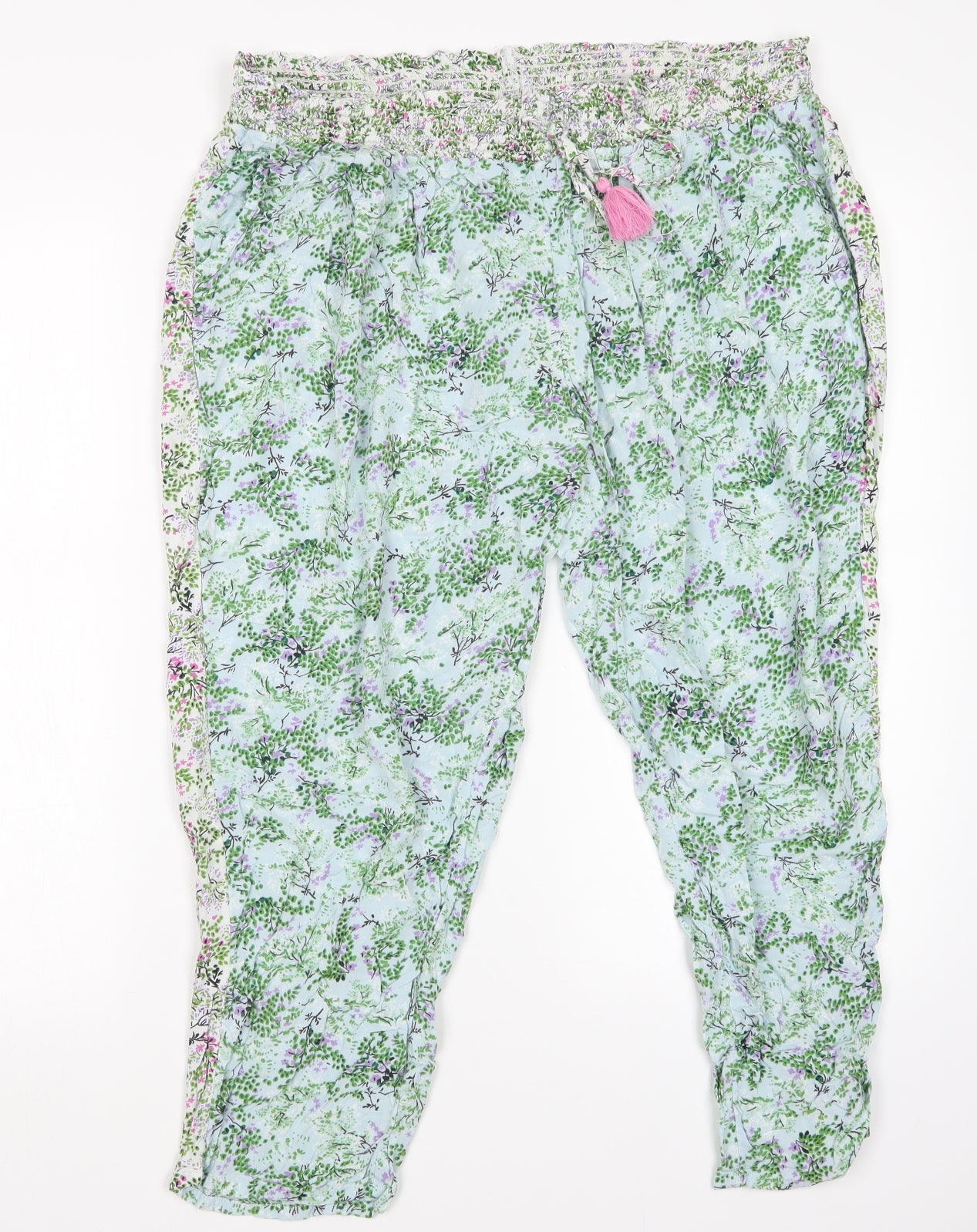 M&S Womens Green Floral   Pyjama Pants Size 16
