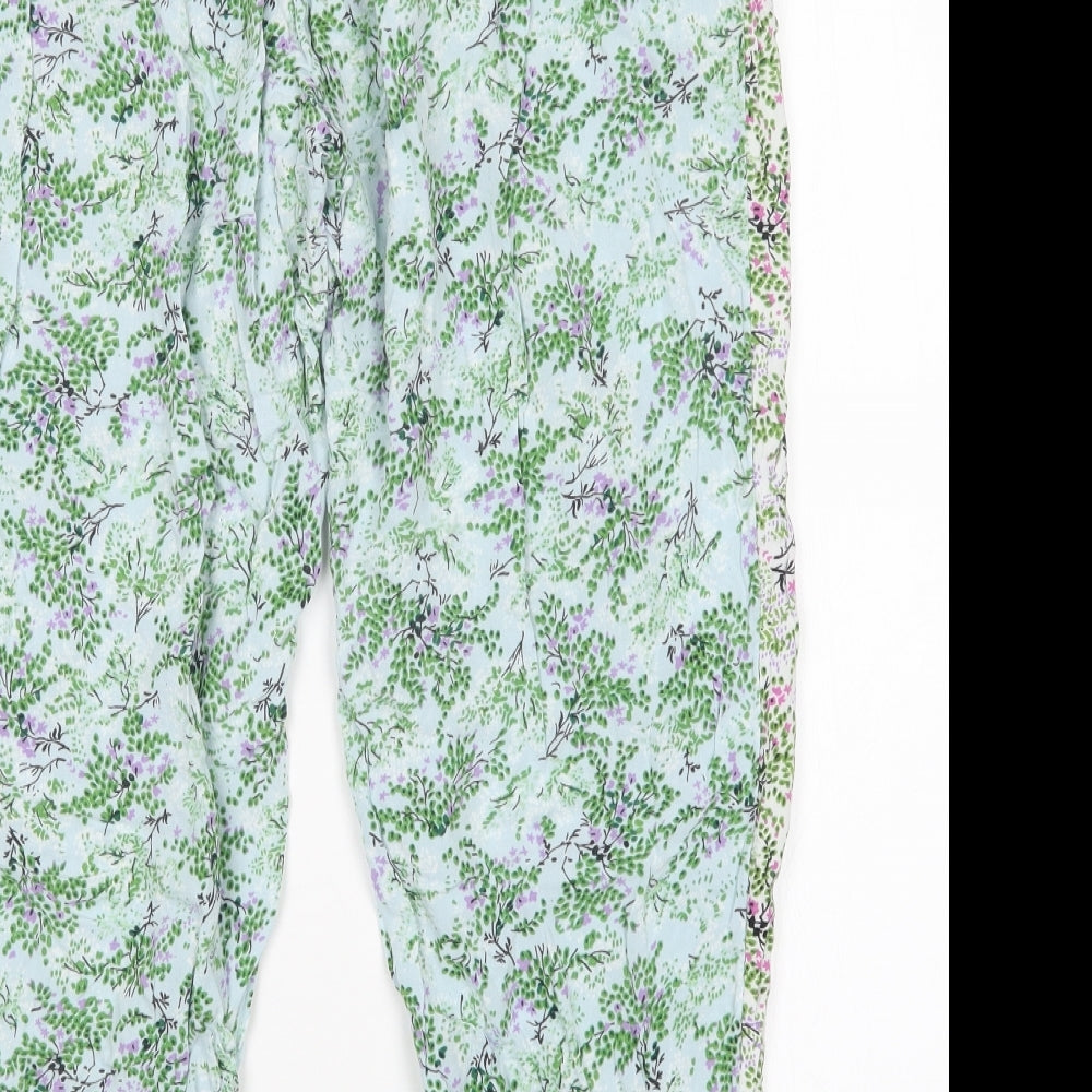 M&S Womens Green Floral   Pyjama Pants Size 16