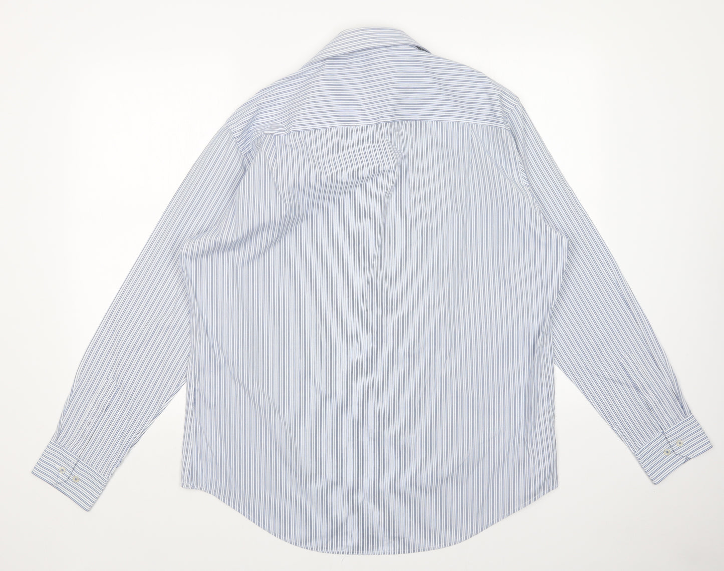 NEXT Mens Blue Pinstripe   Dress Shirt Size L