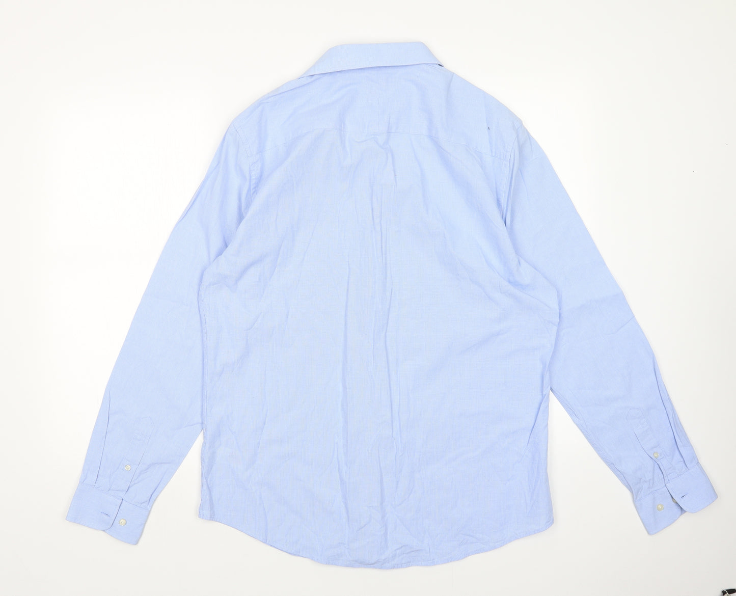 F&F Mens Blue Check   Dress Shirt Size L
