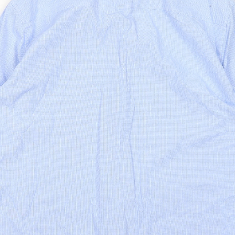 F&F Mens Blue Check   Dress Shirt Size L