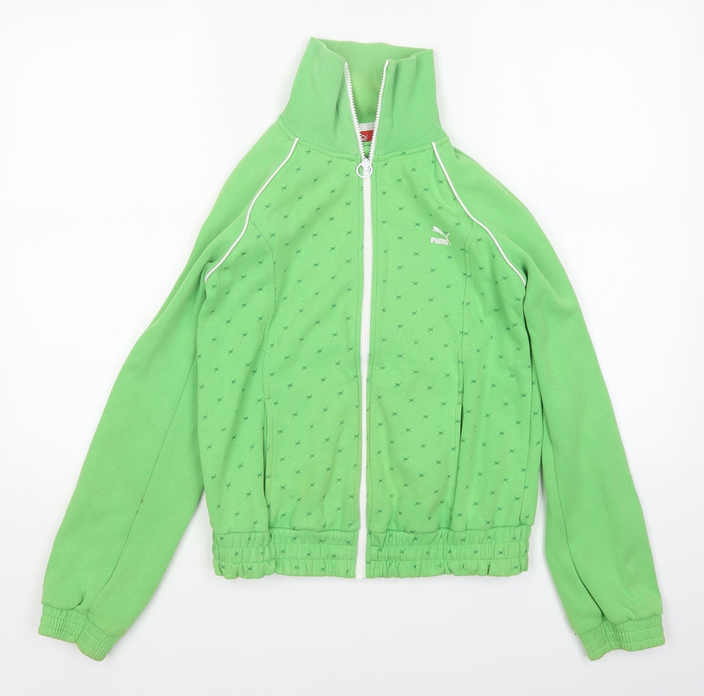 PUMA Womens Green   Full Zip Sweatshirt Size 10