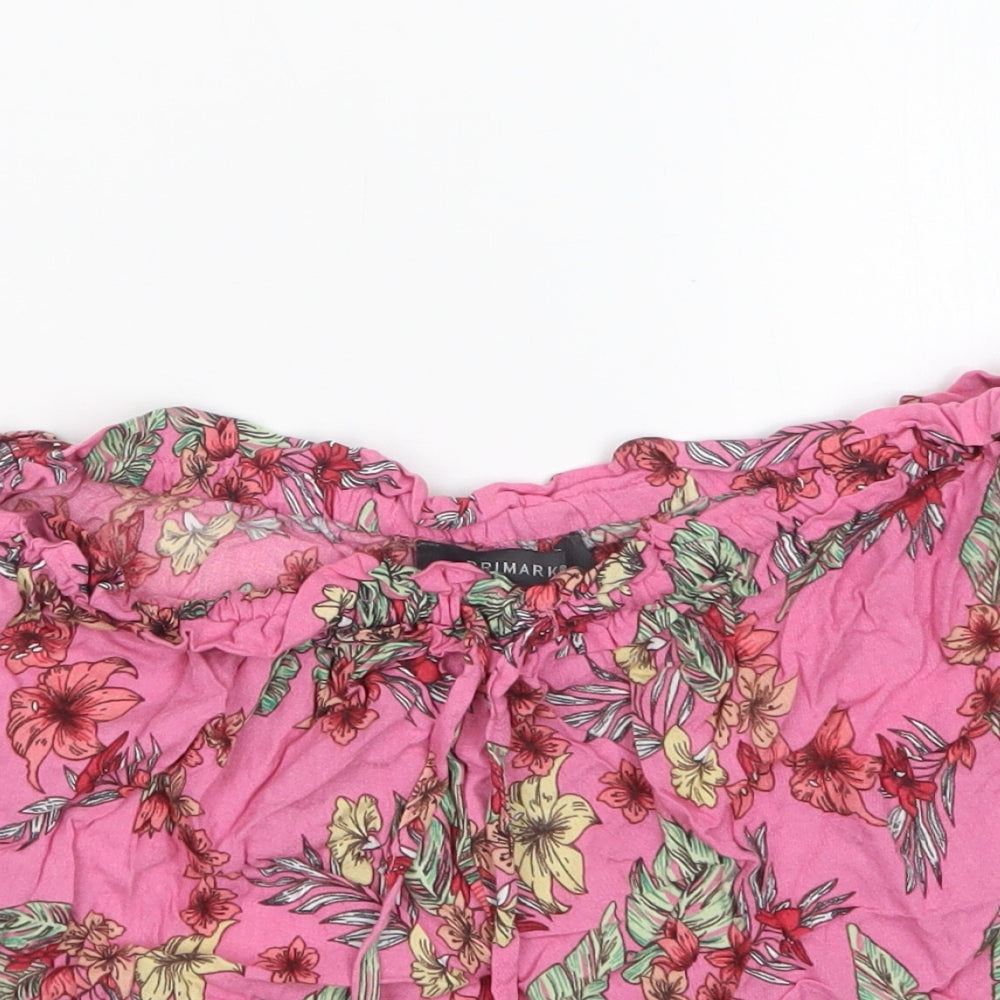 Primark Womens Pink Floral   Sleep Shorts Size 12