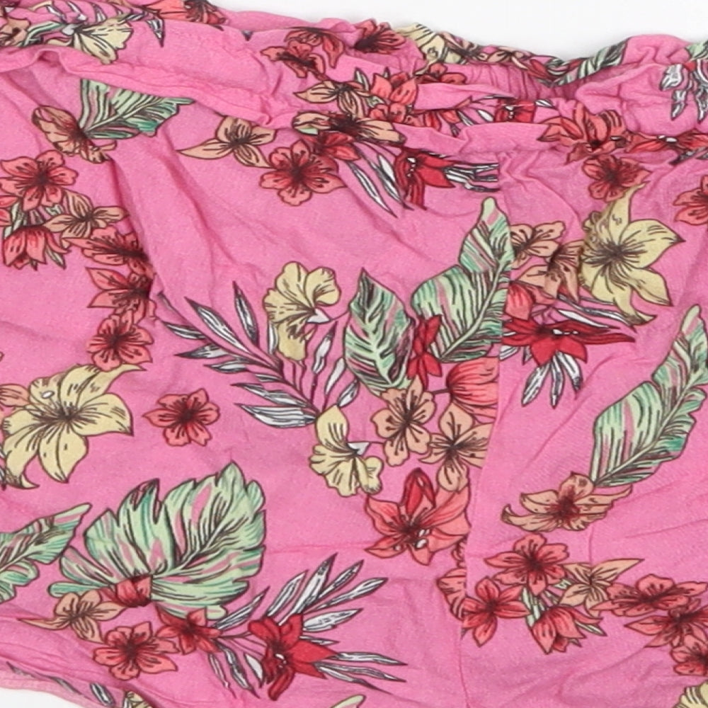 Primark Womens Pink Floral   Sleep Shorts Size 12