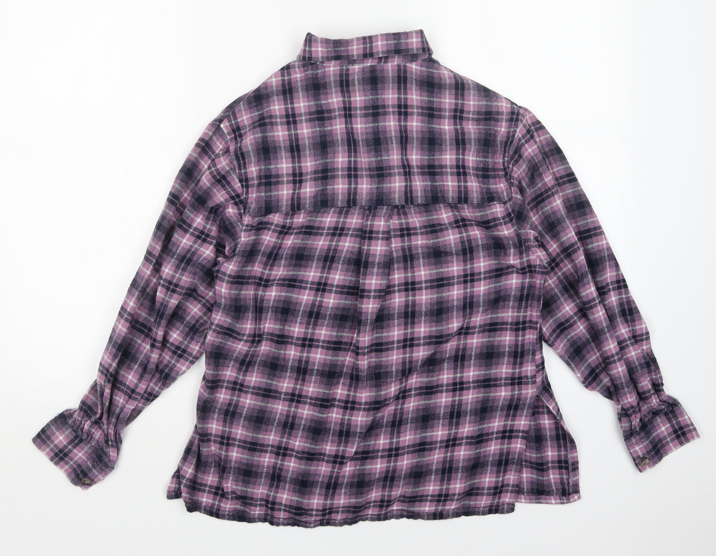 BRAVE SOUL  Womens Purple Plaid  Basic Button-Up Size S