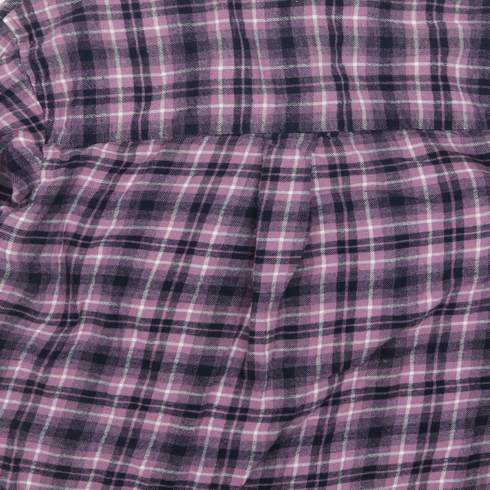 BRAVE SOUL  Womens Purple Plaid  Basic Button-Up Size S